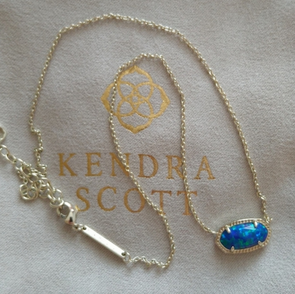 Kendra Scott Elisa Royal Blue or Green Kyocera Opal Gold Plated or Silver - Picture 10 of 16